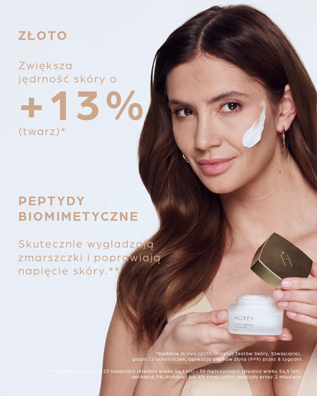 Liftingujący krem do twarzy na noc z peptydami i złotem 50ml