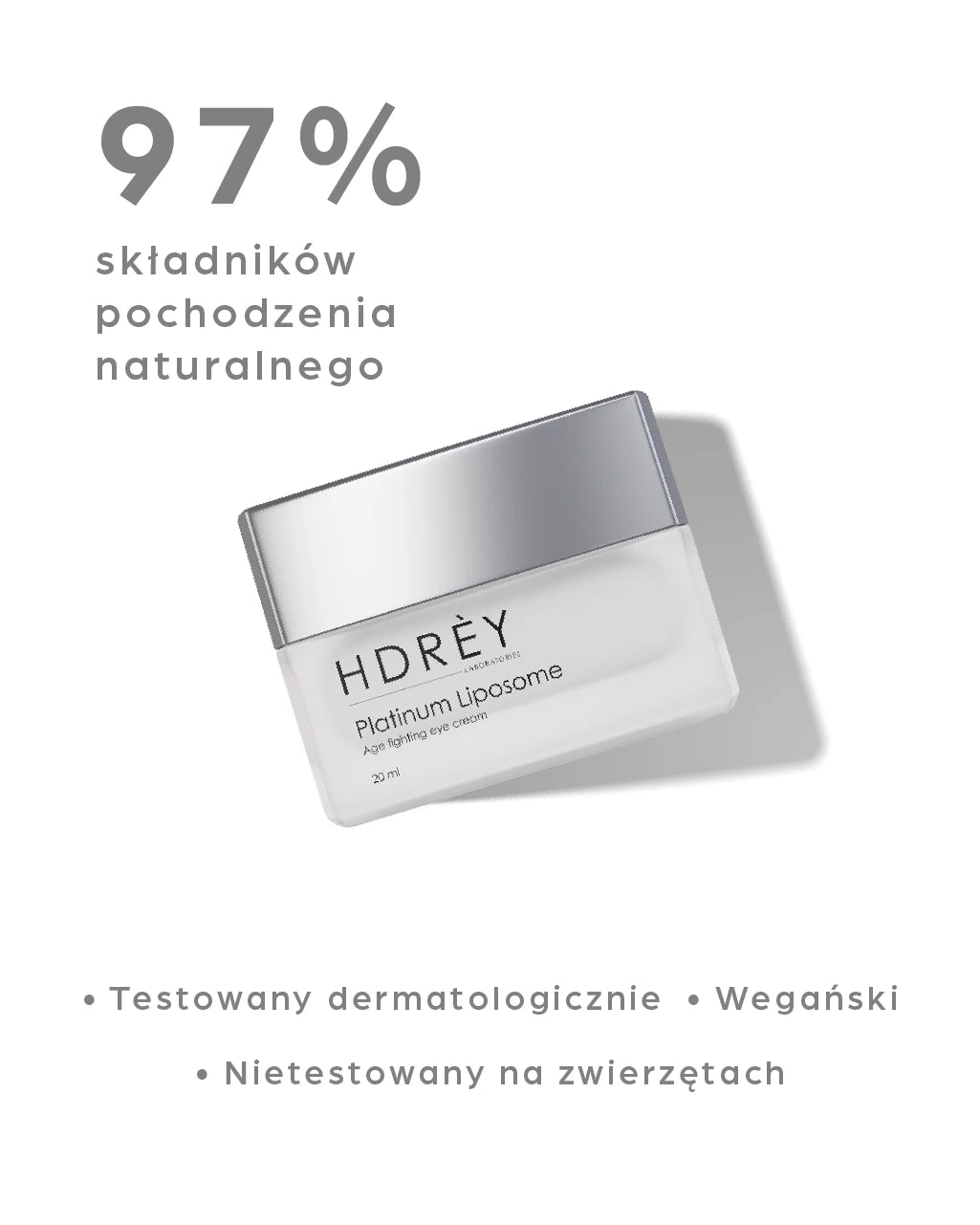 Przeciwstarzeniowy i regenerujący krem pod oczy z platyną i liposomami 20ml