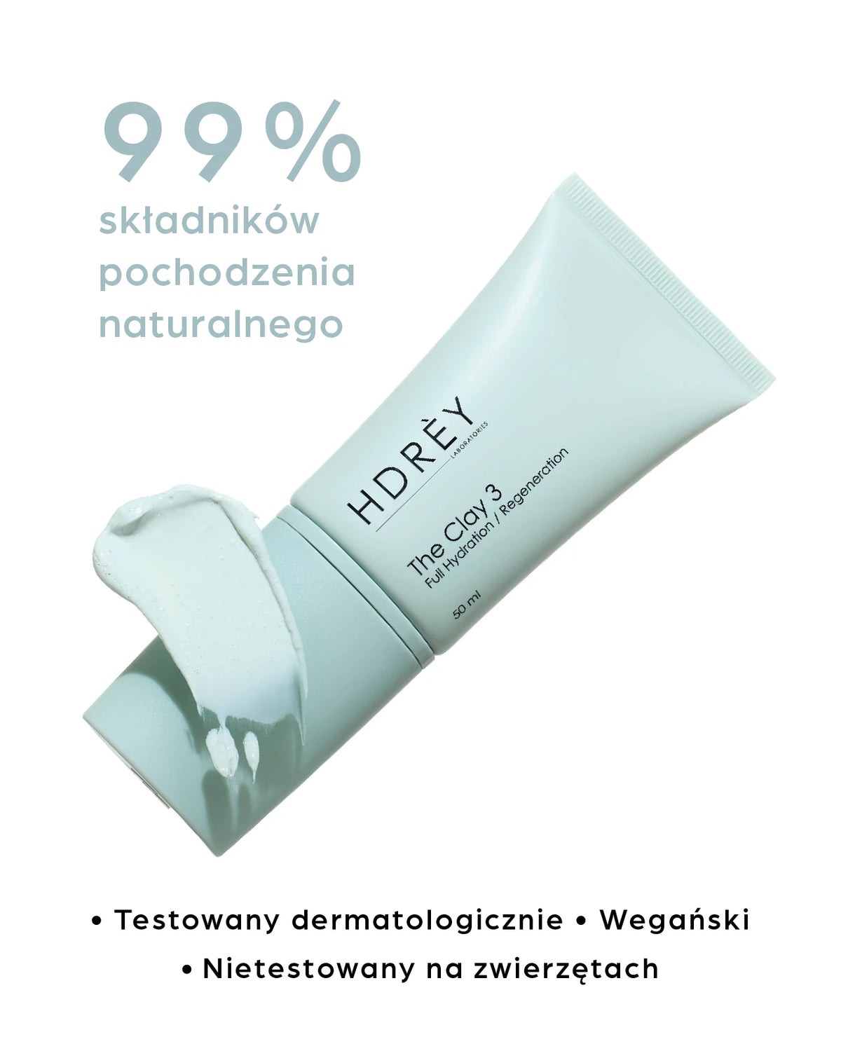 The Clay 3 Nawilżająca maska z niebieską glinką i kwasem hialuronowym 50 ml