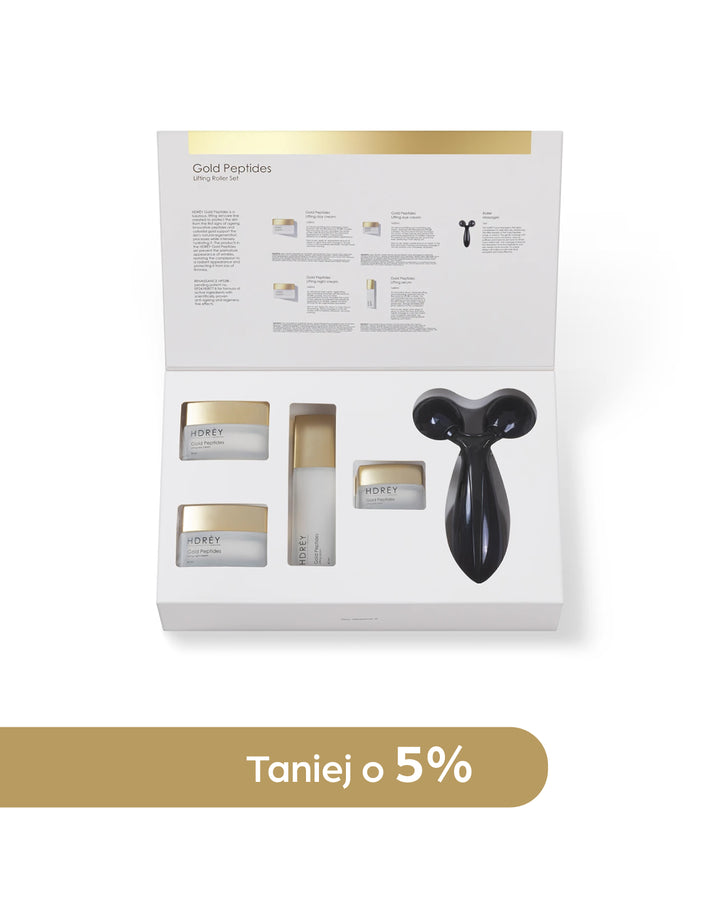 Zestaw liftingujący i nawilżający Gold Peptides z rollerem do masażu