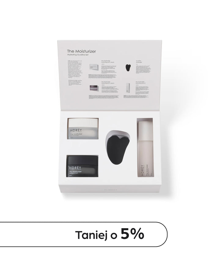 Zestaw nawilżający i regenerujący The Moisturizer z kamieniem do masażu GuaSha