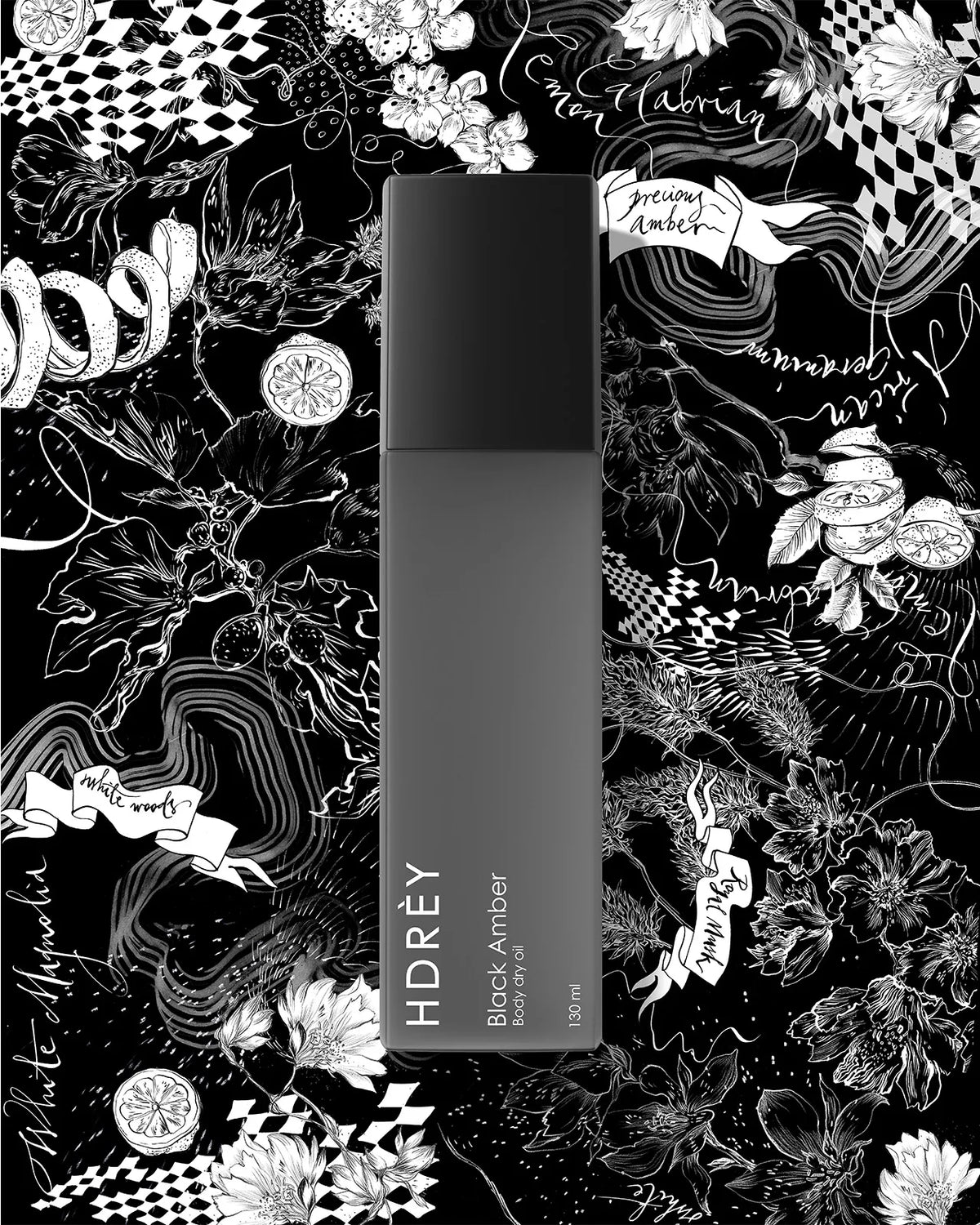 Suchy olejek do ciała Black Amber 130ml z olejem arganowym i witaminą E