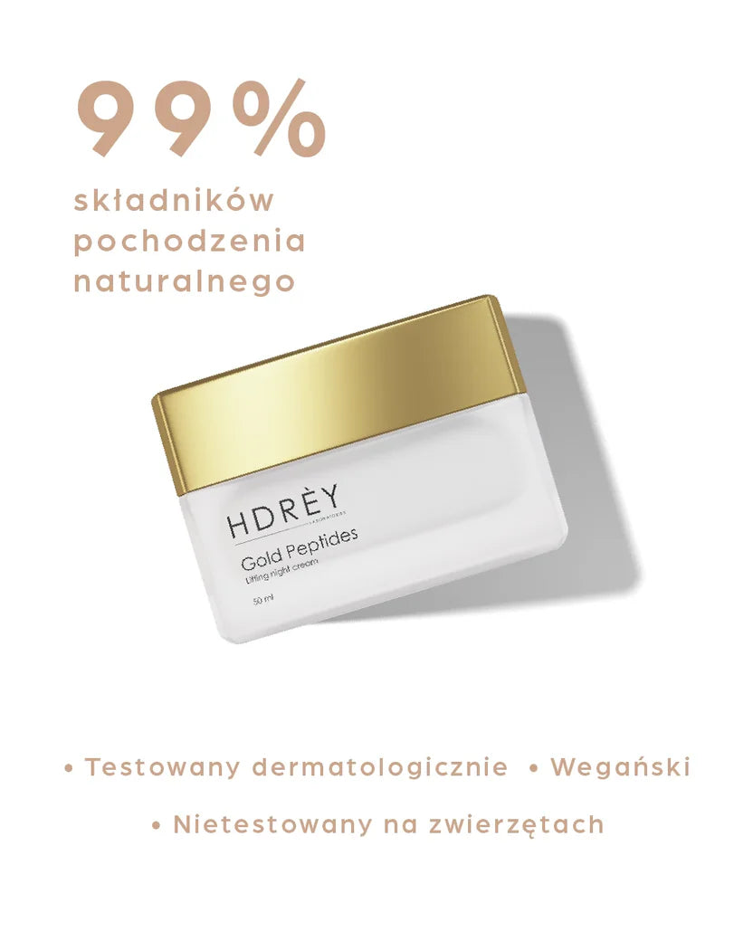 Liftingujący krem do twarzy na noc z peptydami i złotem 20ml