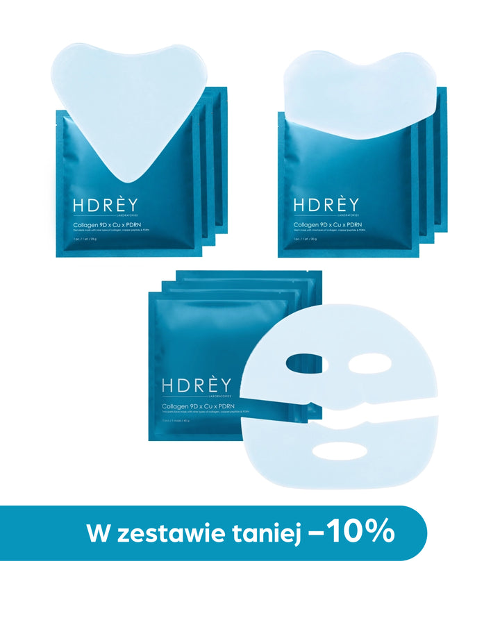 Zestaw masek hydrożelowych Collagen 9D do twarzy, szyi i dekoltu