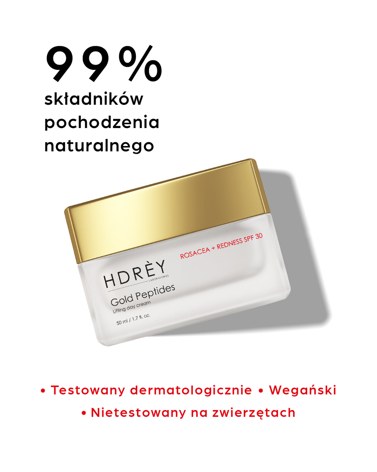 Liftingujący i nawilżający krem na dzień SPF 30 do skóry z trądzikiem różowatym i zaczerwienieniami 50 ml