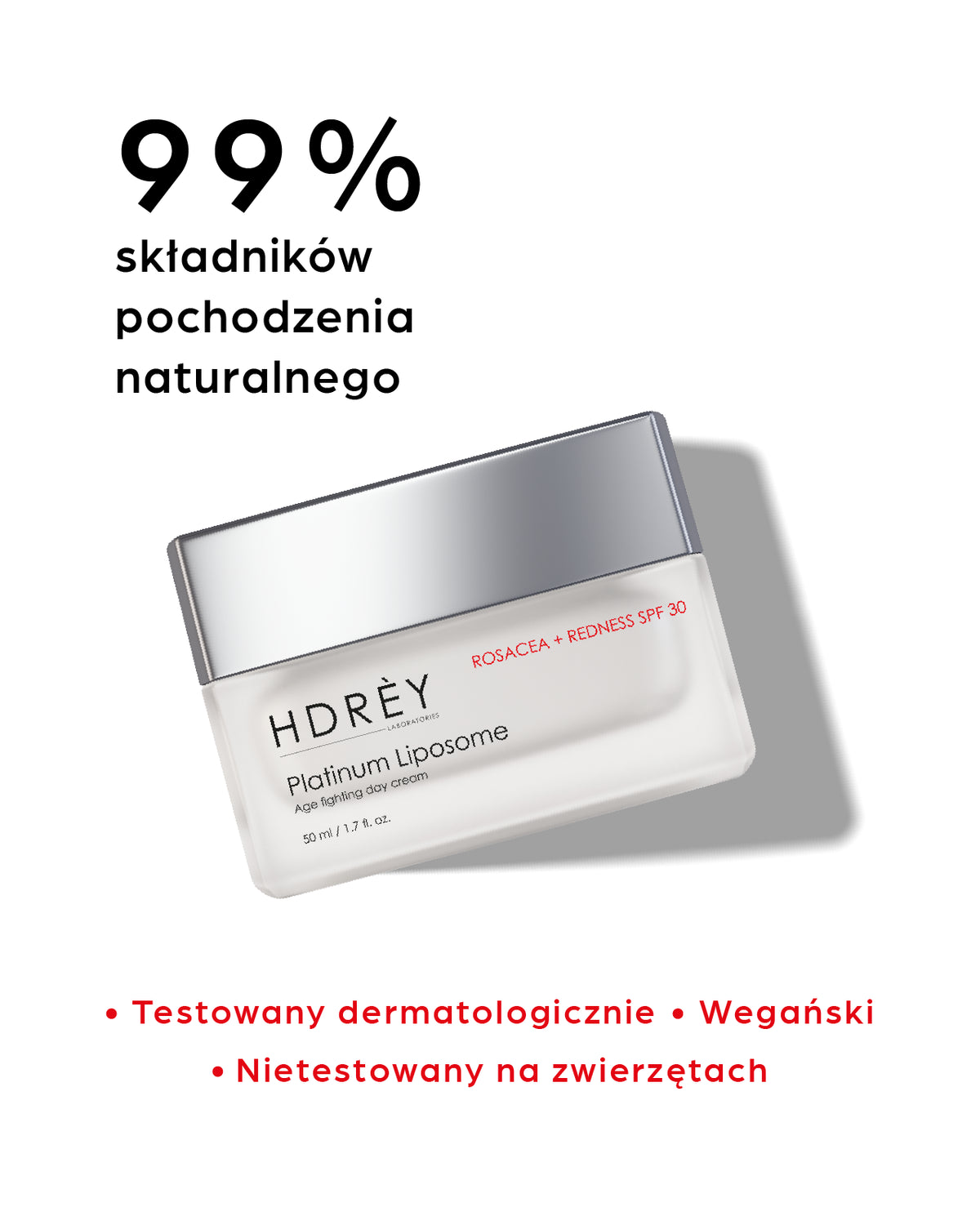 Przeciwstarzeniowy krem na dzień z SPF 30 do skóry z trądzikiem różowatym i zaczerwienieniami 50 ml