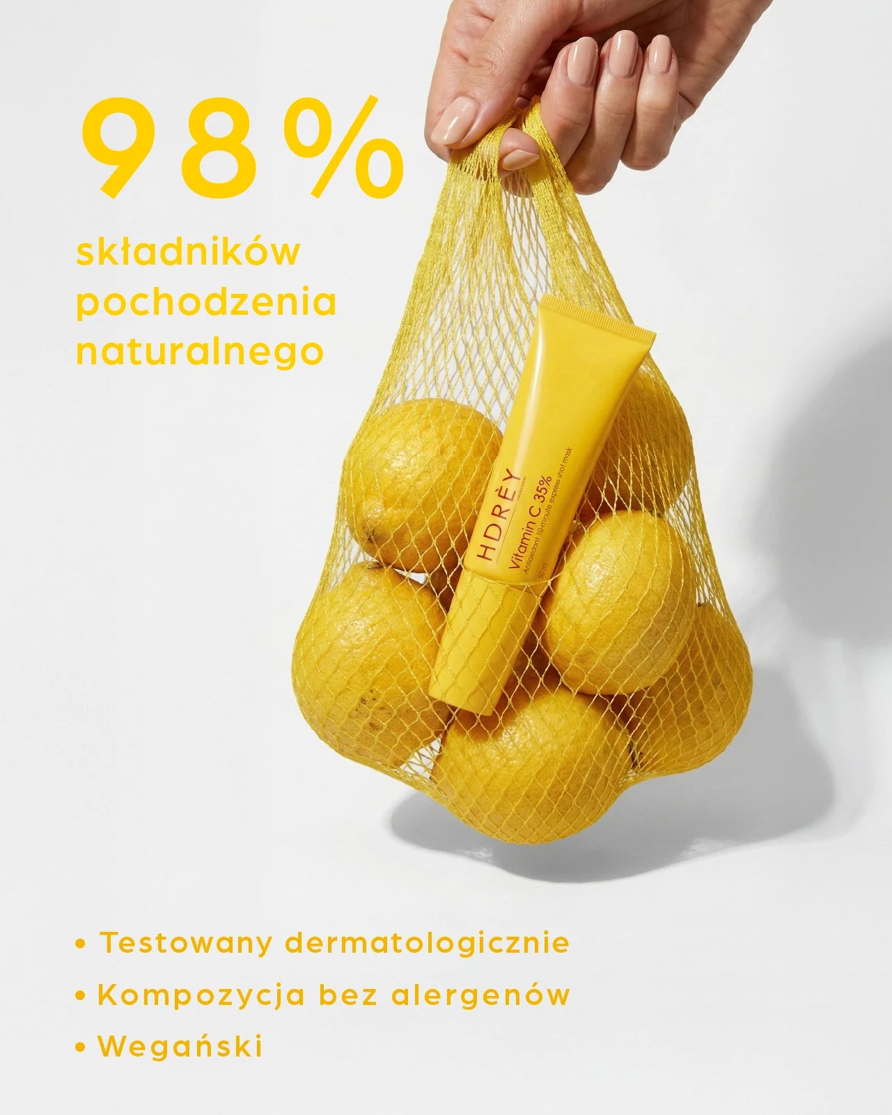 Antyoksydacyjno-rozjaśniająca maska do twarzy z aplikatorem i witaminą C 35% 50ml