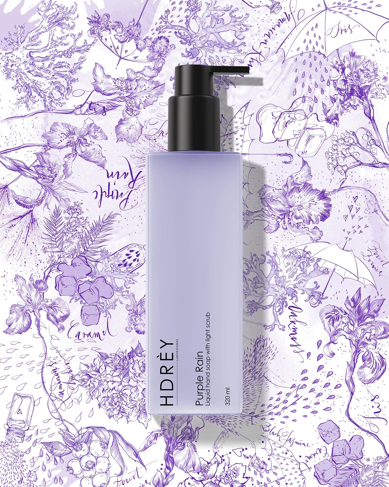 Mydło do rąk Purple Rain z delikatnym peelingiem 320 ml