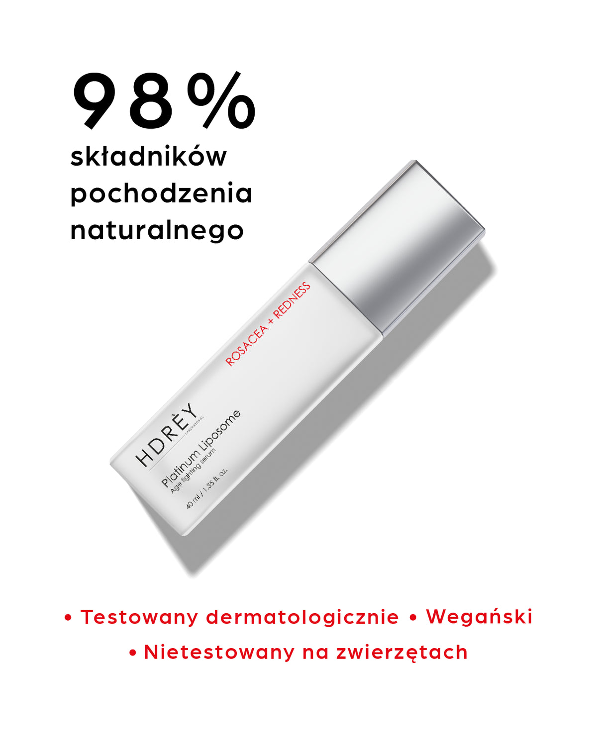 Przeciwstarzeniowe serum do skóry z trądzikiem różowatym i zaczerwienieniami 40 ml