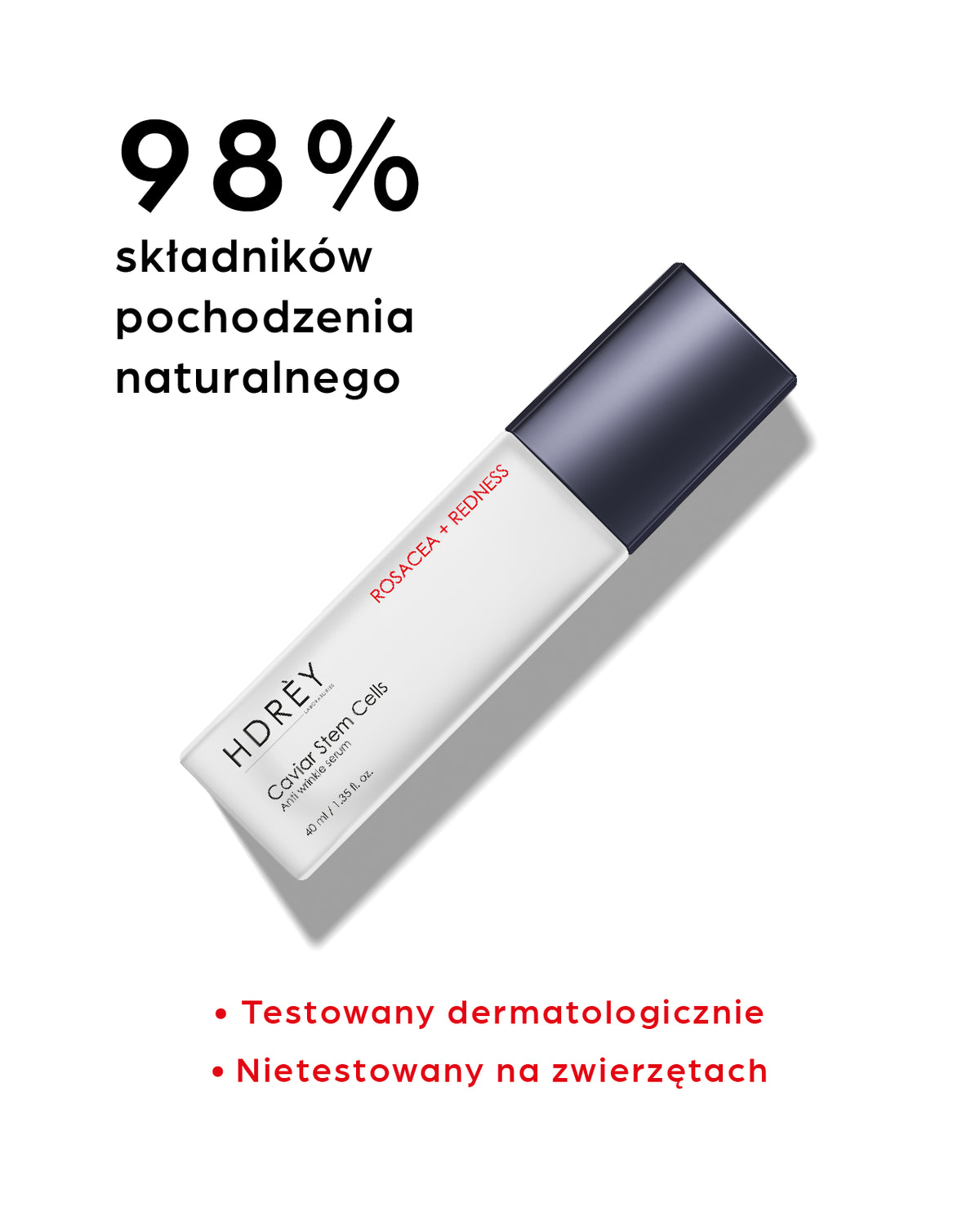 Przeciwzmarszczkowe serum do skóry z trądzikiem różowatym i zaczerwienieniami 40 ml