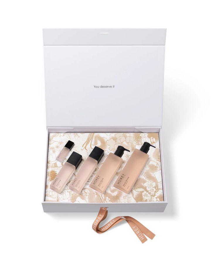 Zestaw do pielęgnacji ciała Velvet Woods XL – Żel, mydło, olejek, mgiełka i perfumy