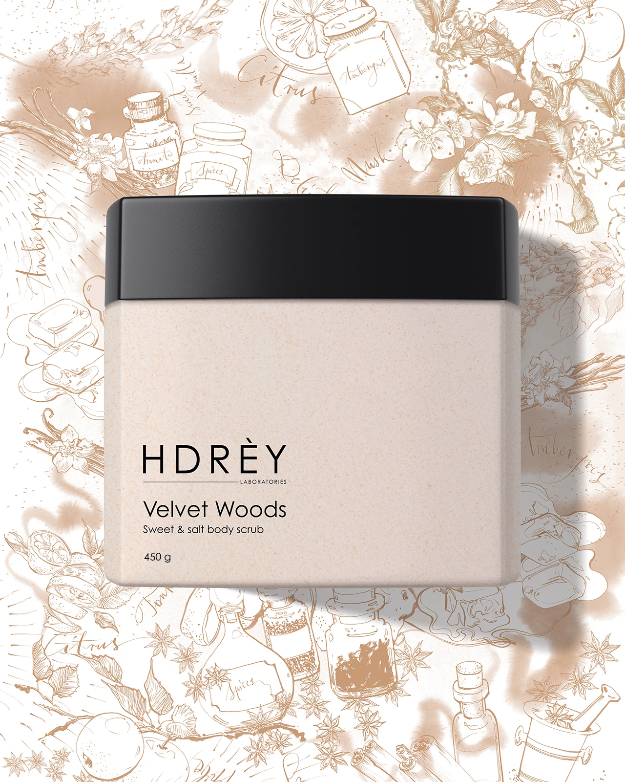 Peeling do ciała cukrowo-solny Velvet Woods 450 g